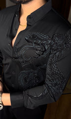 Cobra Devil Jacquard Shirt - BLACK - Under Attack