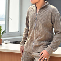 Cozy Embossed Tracksuit - camel