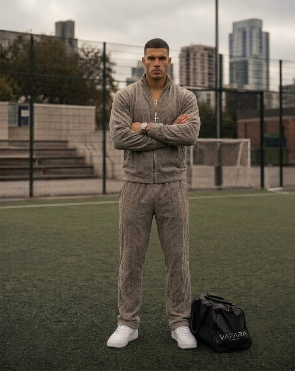 Cozy Embossed Tracksuit - camel - Under Attack