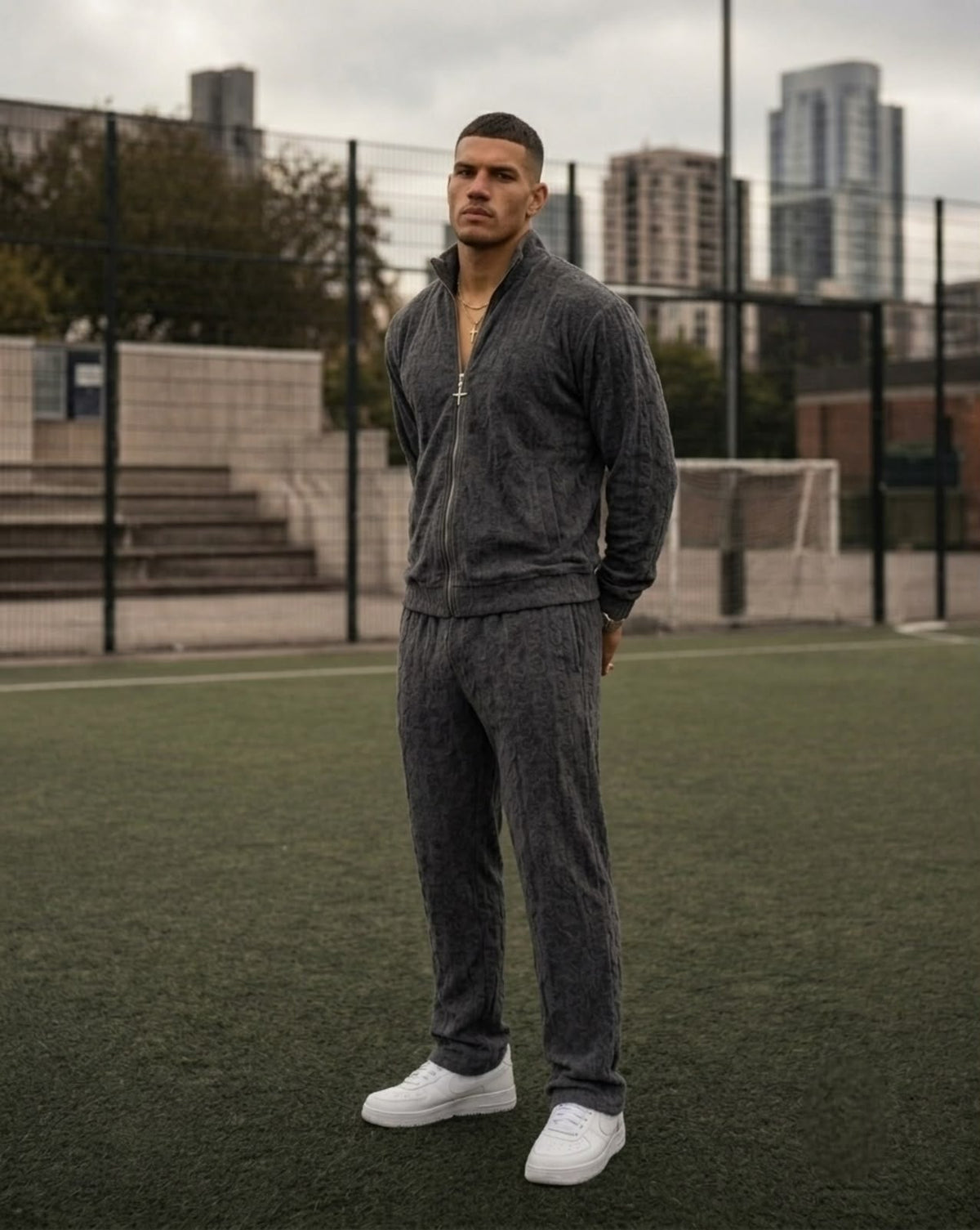 Cozy Embossed Tracksuit - Charcoal - Under Attack