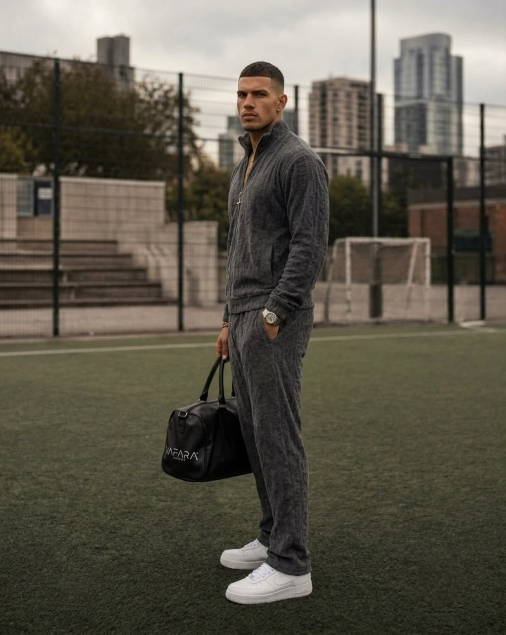 Cozy Embossed Tracksuit - Charcoal - Under Attack