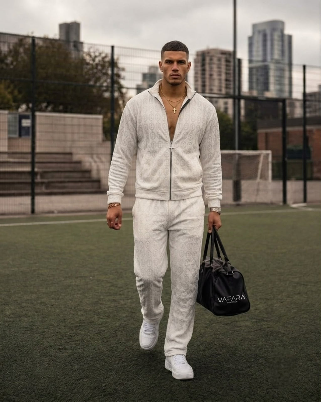 Cozy Embossed Tracksuit - White - Under Attack