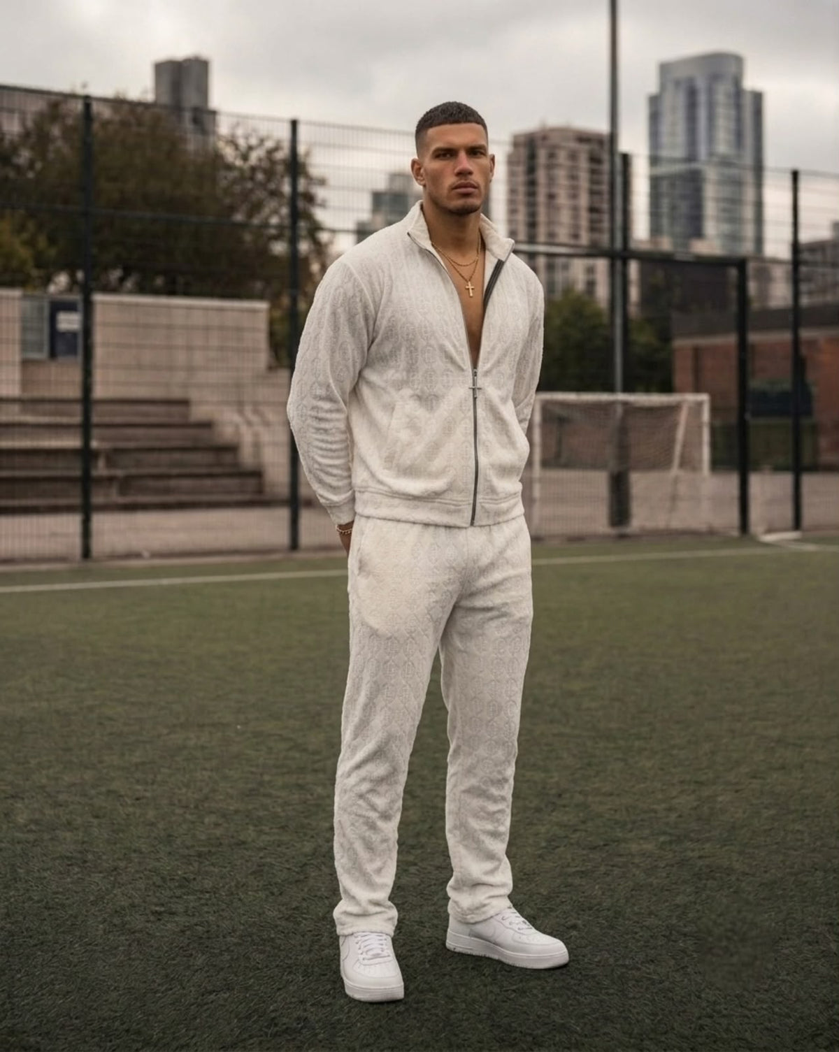 Cozy Embossed Tracksuit - White - Under Attack
