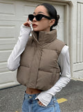 Crystal Studded Puffer Jacket - Camel - Under Attack