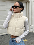 Crystal Studded Puffer Jacket - White - Under Attack