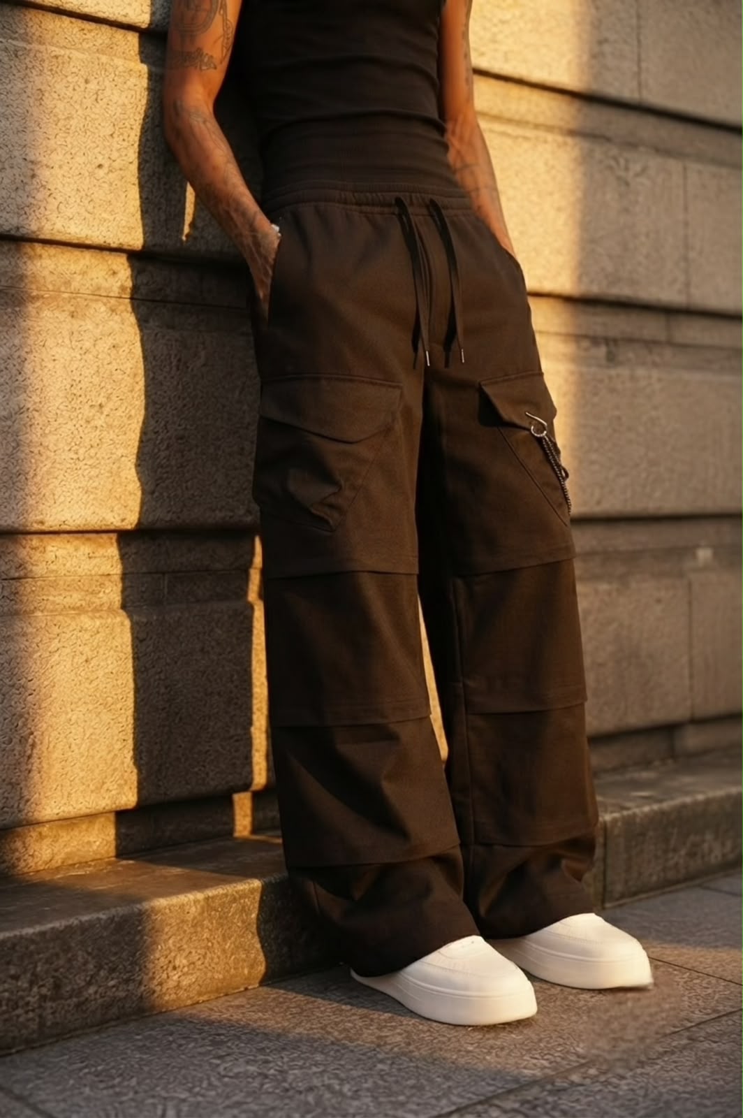 Cyberpunk Stacked Cargo Pants - Under Attack