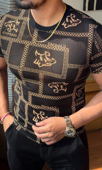 Cypeng tiger crochet tshirt - coral