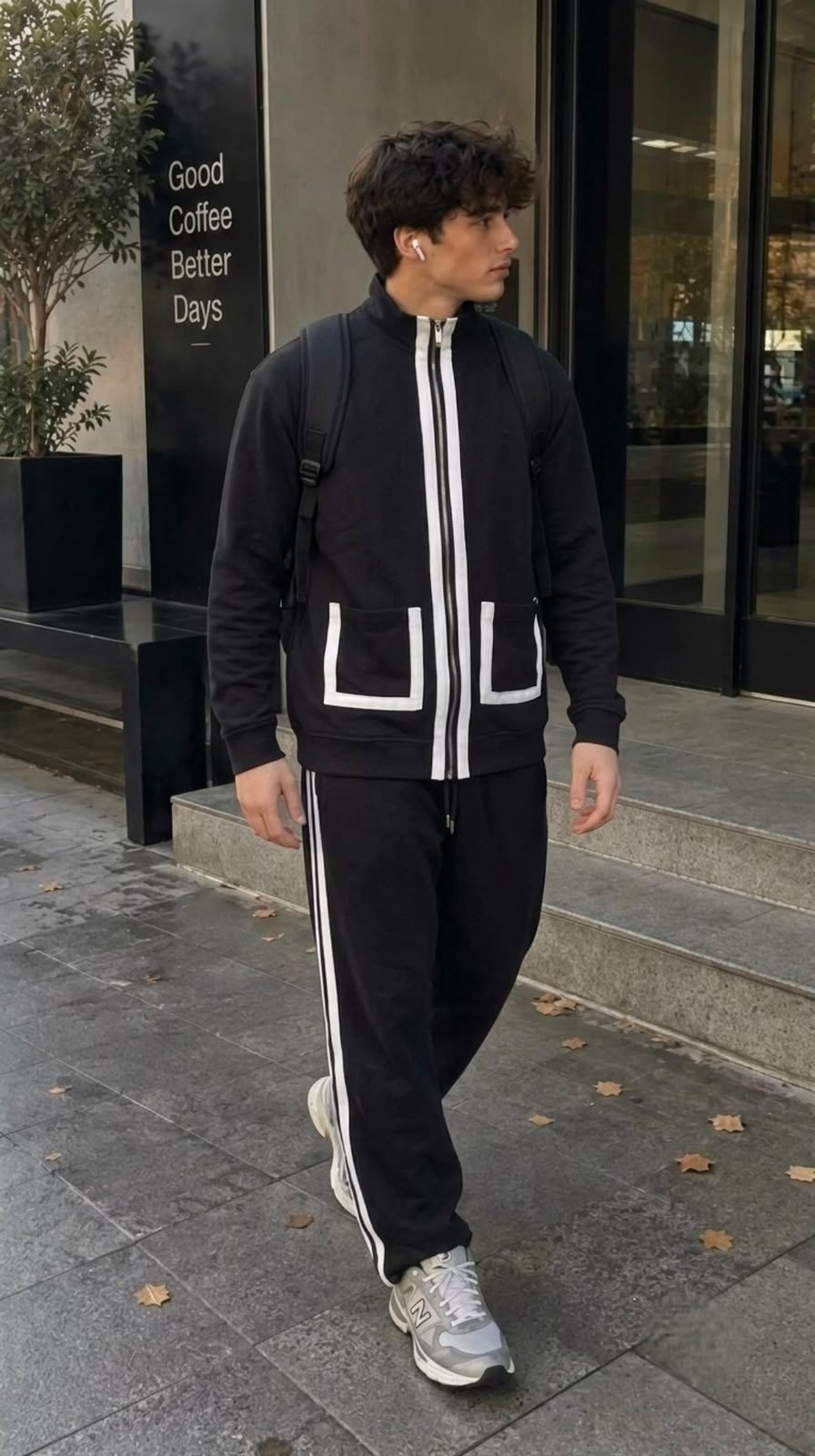 Double stripe tracksuit - black - Under Attack