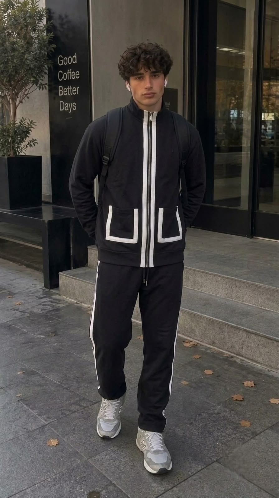 Double stripe tracksuit - black - Under Attack