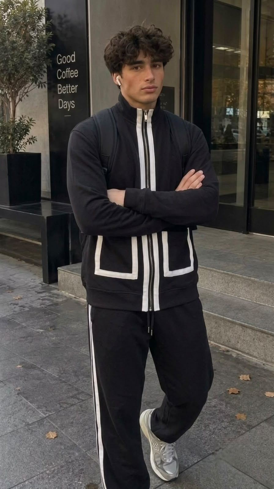 Double stripe tracksuit - black - Under Attack