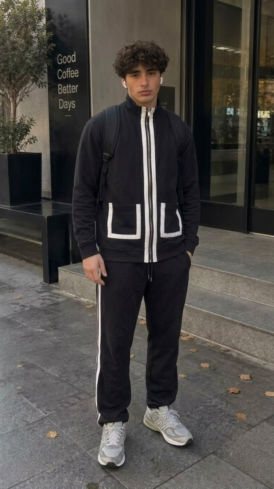 Double stripe tracksuit - black - Under Attack