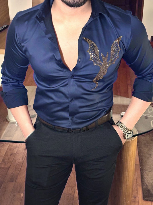 Dragon Wrinkle Free Lycra Shirt - Navy - Under Attack