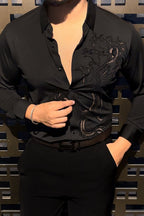 Dragonfly Royale Jacquard Shirt - BLACK - Under Attack