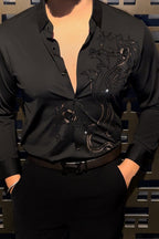 Dragonfly Royale Jacquard Shirt - BLACK - Under Attack
