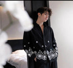 DUBAI LINEN EMBROIDERED SHIRT - BLACK - Under Attack