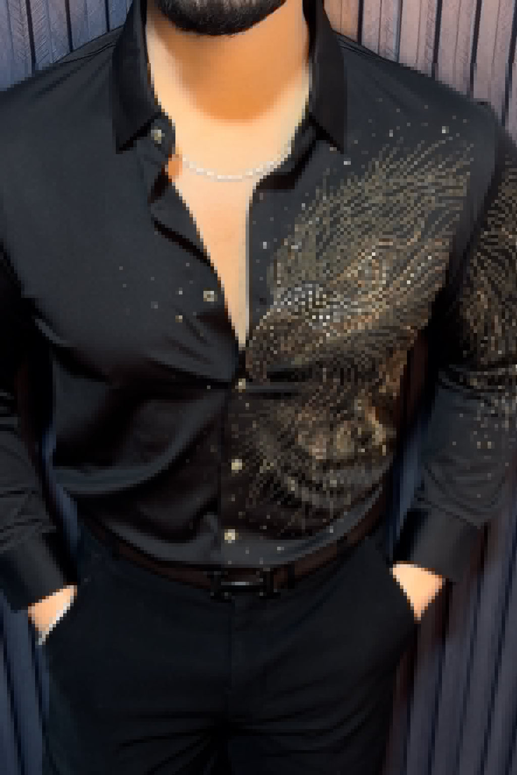 Eagle Jacquard Shirt - BLACK - Under Attack