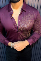 Eagle Jacquard Shirt - WINE - Under Attack