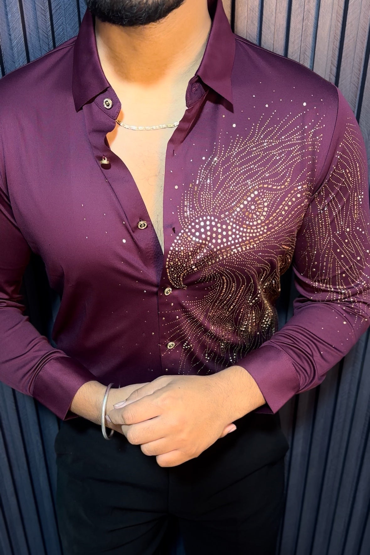 Eagle Jacquard Shirt - WINE - Under Attack