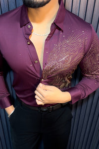 Eagle Royal Jacquard Shirt - WINE