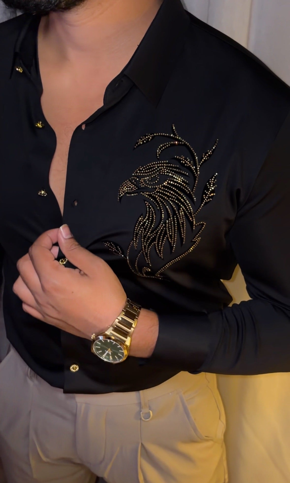 Eagle Luxe Stitchless Jacquard Shirt - BLACK - Under Attack