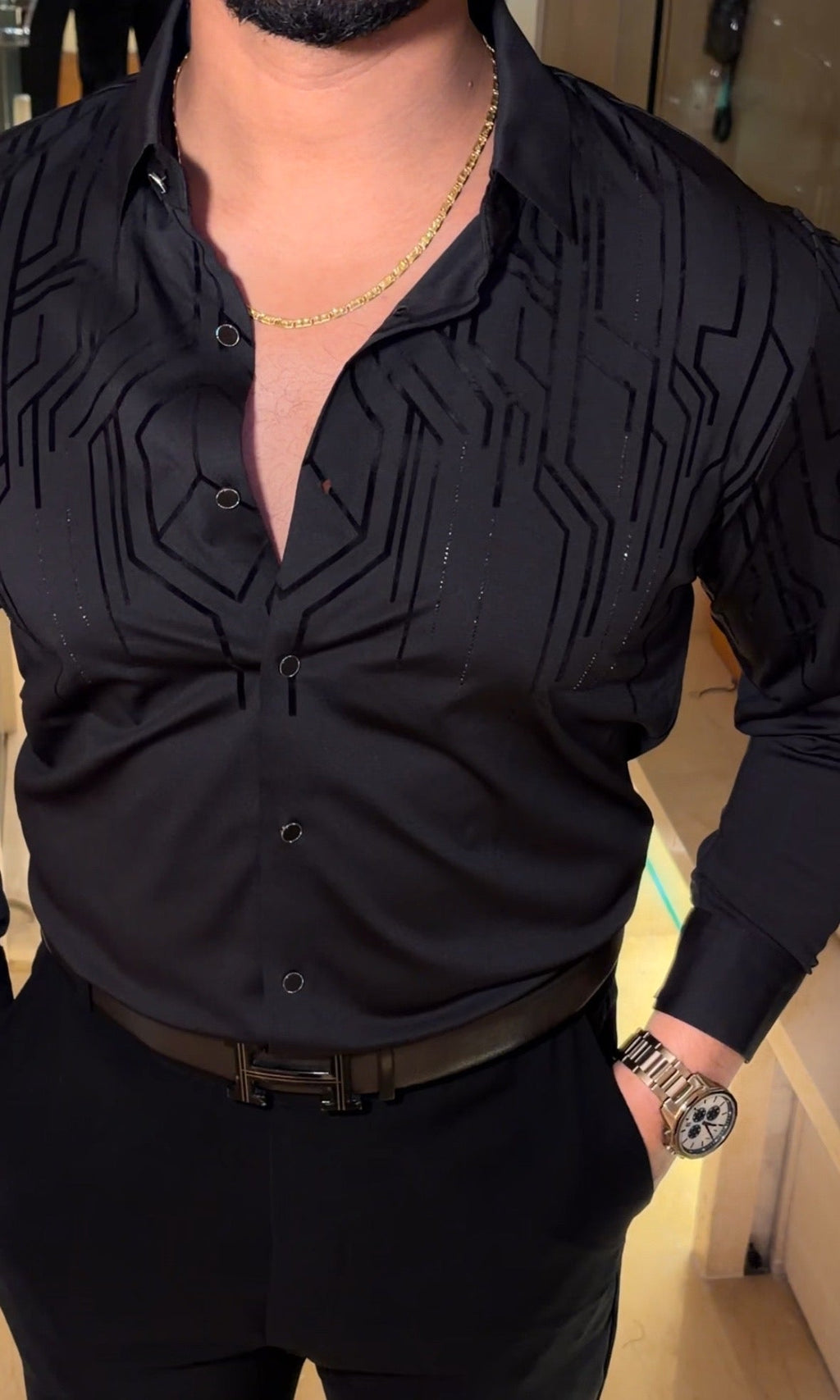 Electrify Jacquard Shirt - BLACK - Under Attack