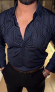 Electrify Jacquard Shirt - NAVY - Under Attack