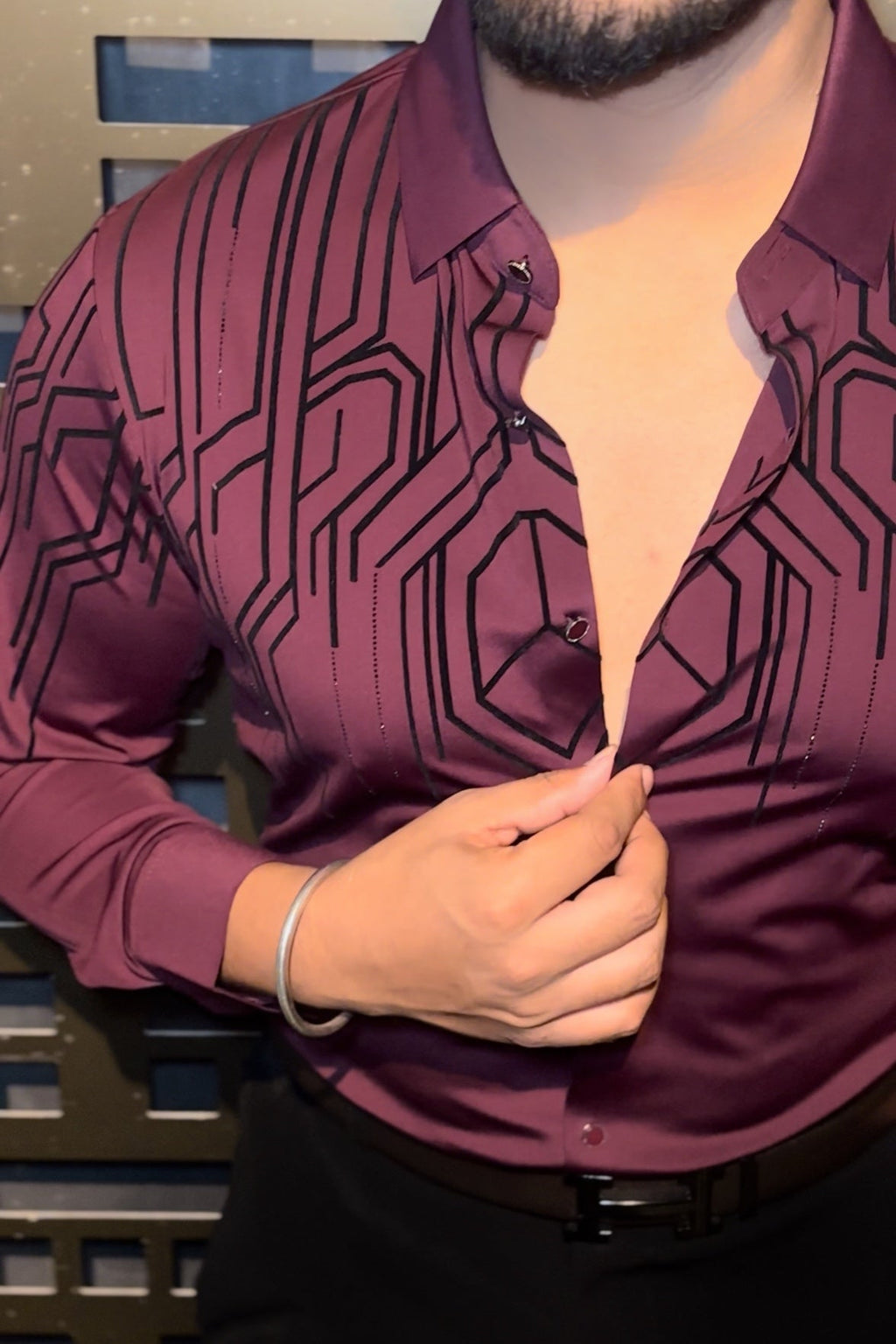 Electrify Jacquard Shirt - WINE - Under Attack