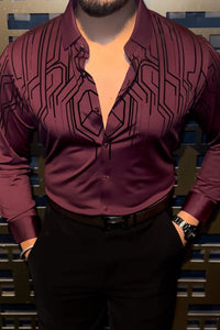Electrify Signature Jacquard Shirt - WINE
