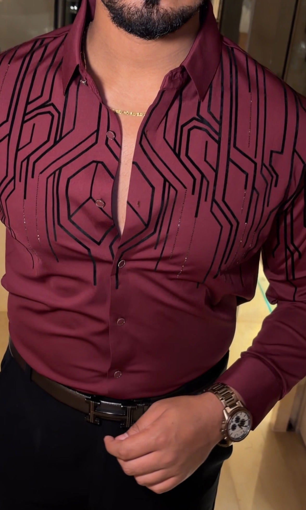 Electrify Jacquard Shirt - WINE - Under Attack