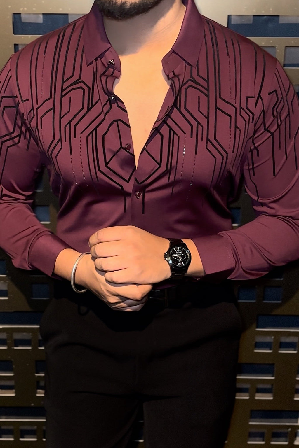 Electrify Jacquard Shirt - WINE - Under Attack