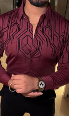 Electrify Jacquard Shirt - WINE - Under Attack