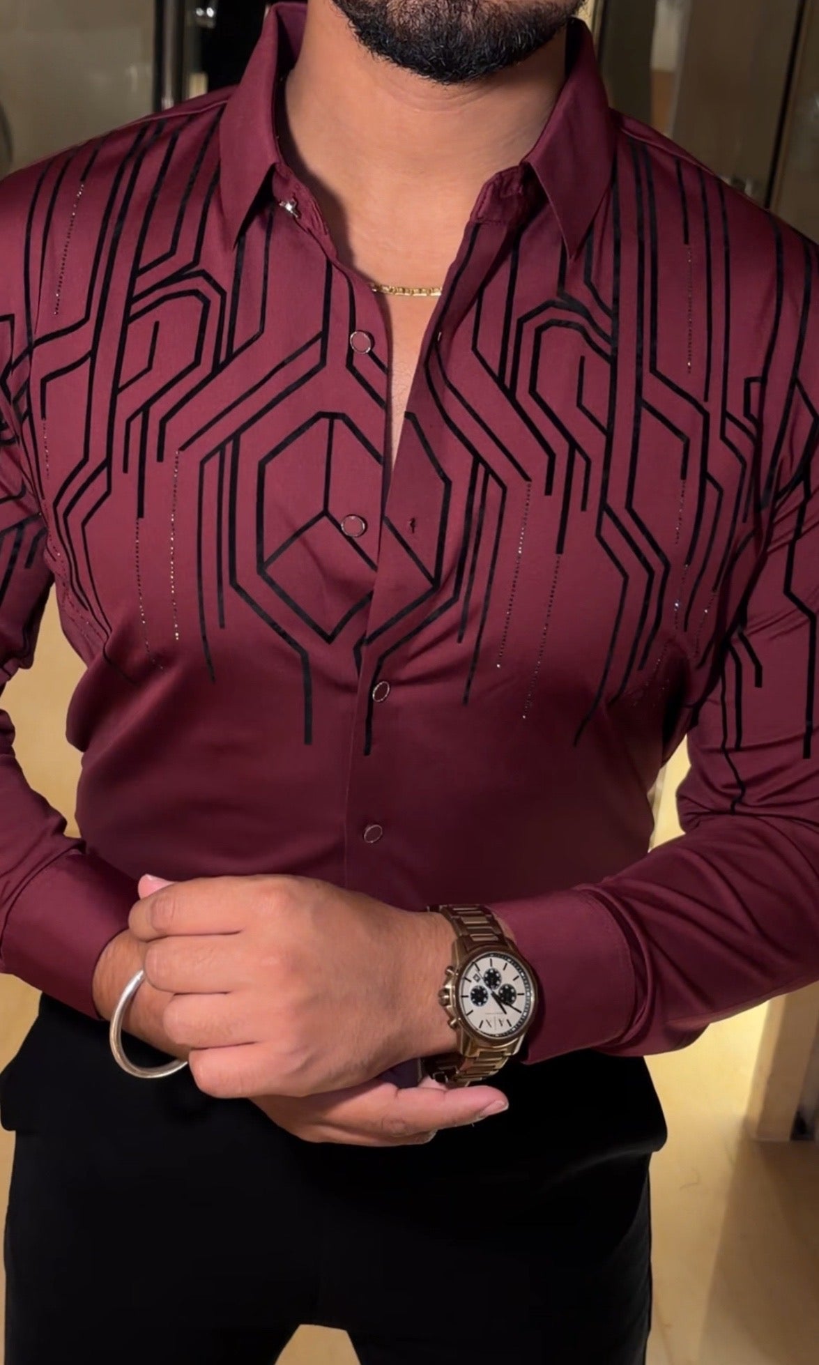 Electrify Jacquard Shirt - WINE - Under Attack