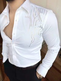 Electrify Luxe Stitchless Wrinkle Free Lycra Shirt - White