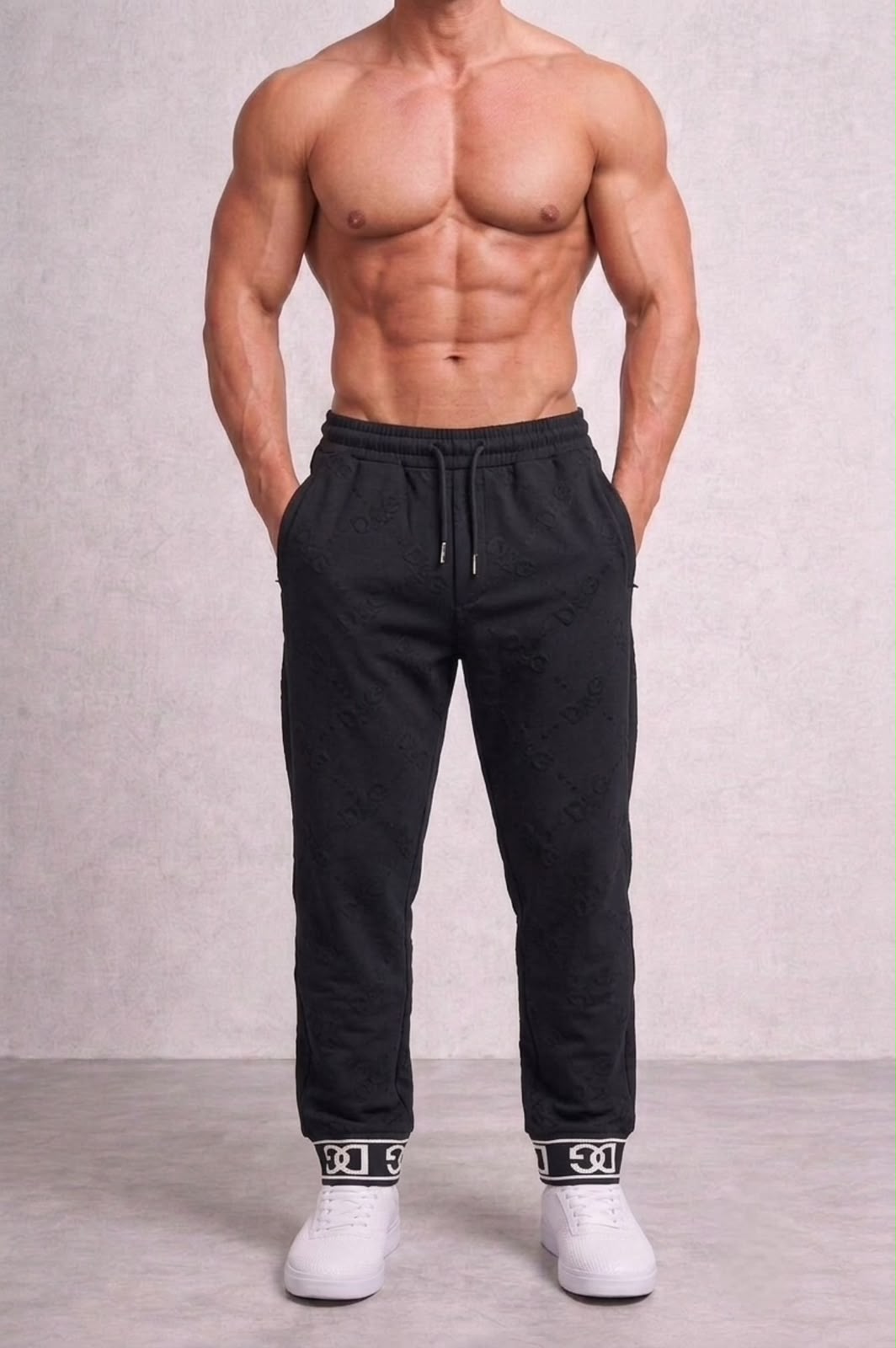 Embossed Monogram Cuffed Sweatpants - Under Attack