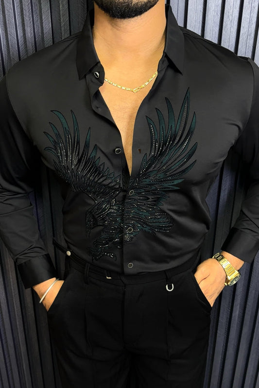 Falcon Legacy Jacquard Shirt - BLACK - Under Attack