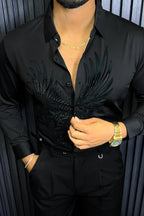 Falcon Legacy Jacquard Shirt - BLACK - Under Attack