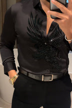Falcon Legacy Jacquard Shirt - BLACK - Under Attack