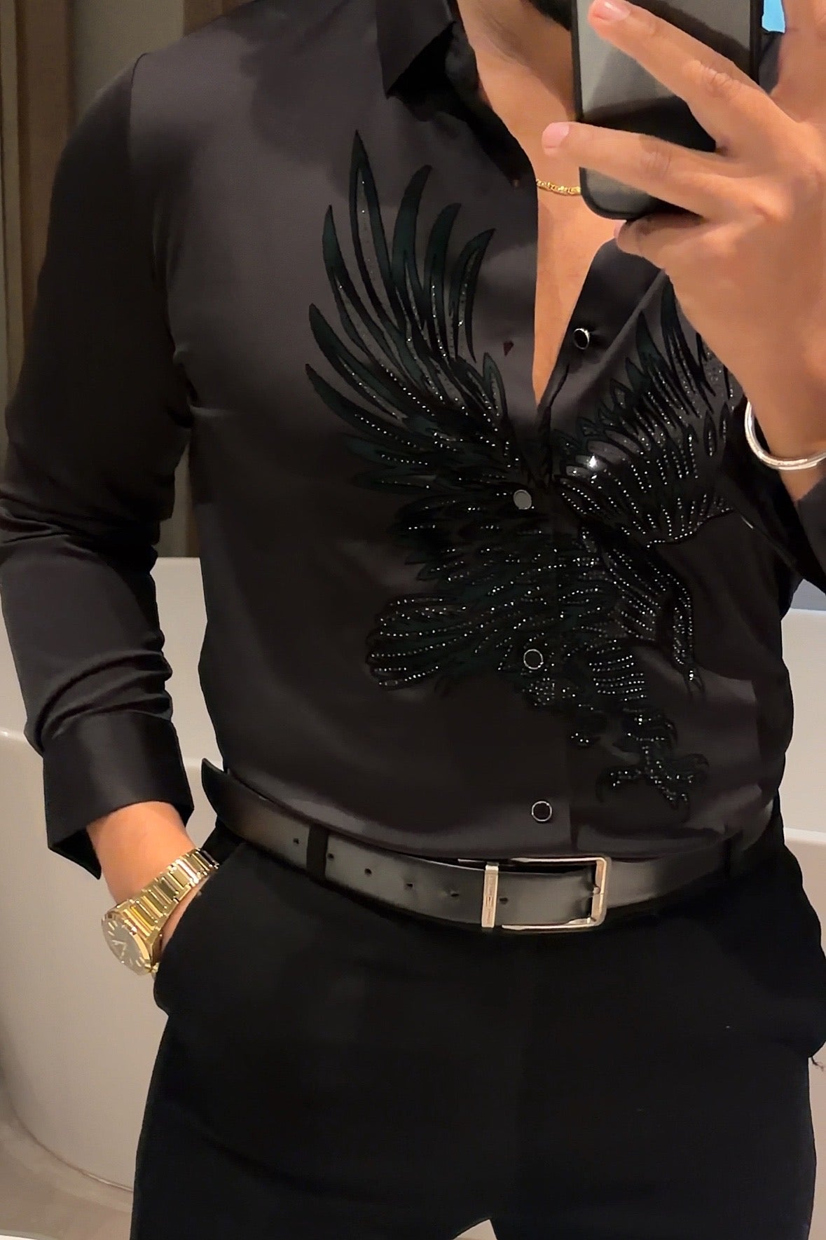 Falcon Legacy Jacquard Shirt - BLACK - Under Attack