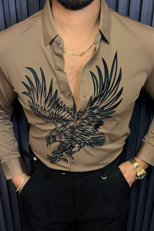 Falcon Legacy Jacquard Shirt - CAMEL - Under Attack