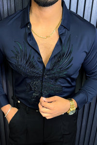 Falcon Legacy Jacquard Shirt - NAVY