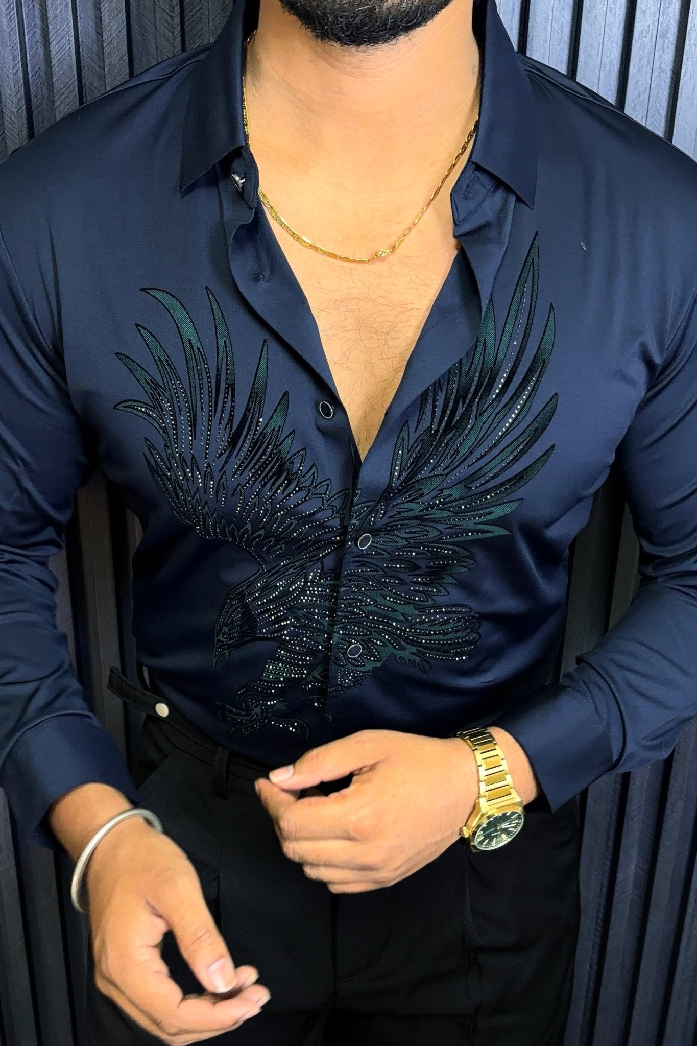 Falcon Legacy Jacquard Shirt - NAVY - Under Attack