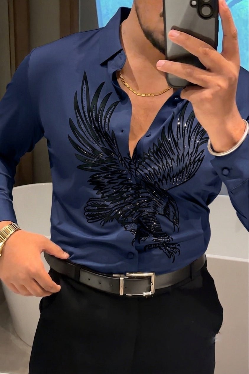 Falcon Legacy Jacquard Shirt - NAVY - Under Attack