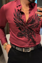 Falcon Legacy Jacquard Shirt - WINE - Under Attack
