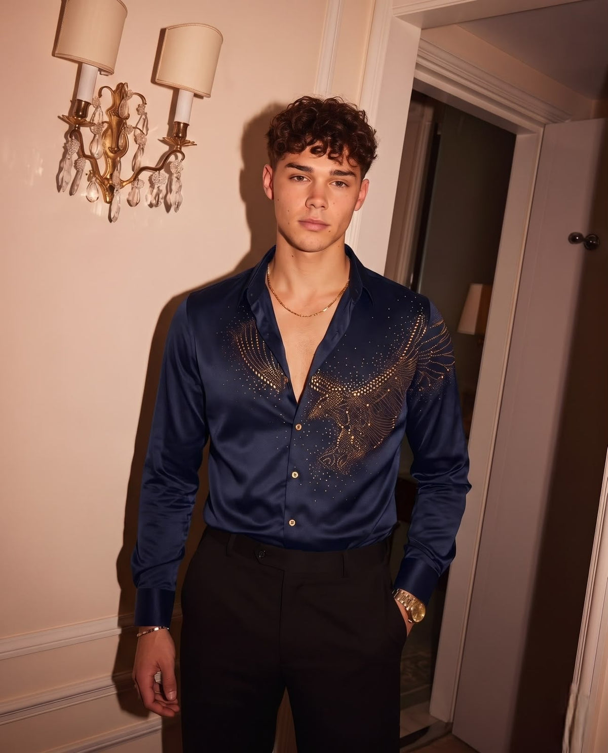 Falcon Royal Stitchless Jacquard Shirt - Navy - Under Attack