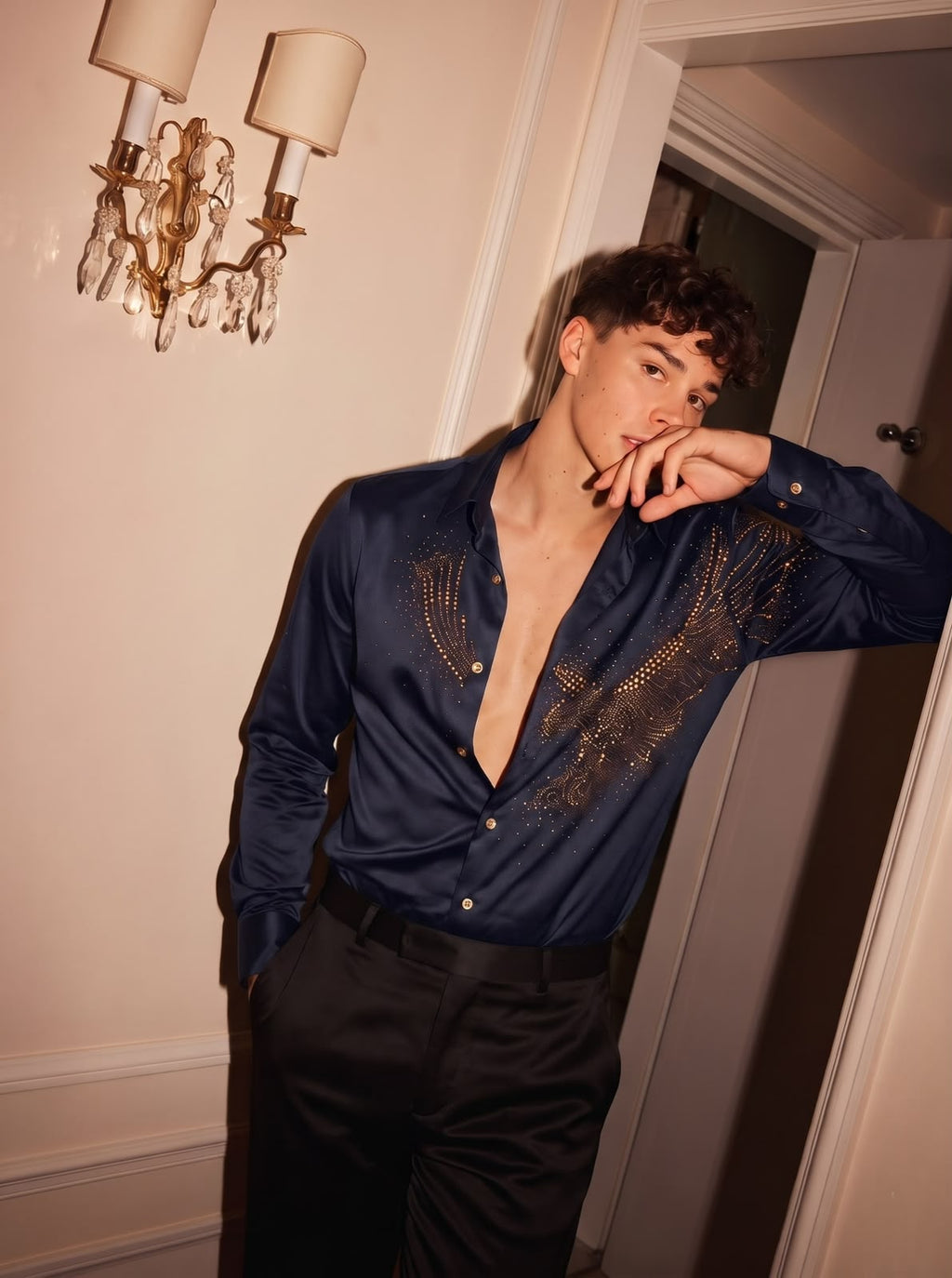 Falcon Royal Stitchless Jacquard Shirt - Navy - Under Attack