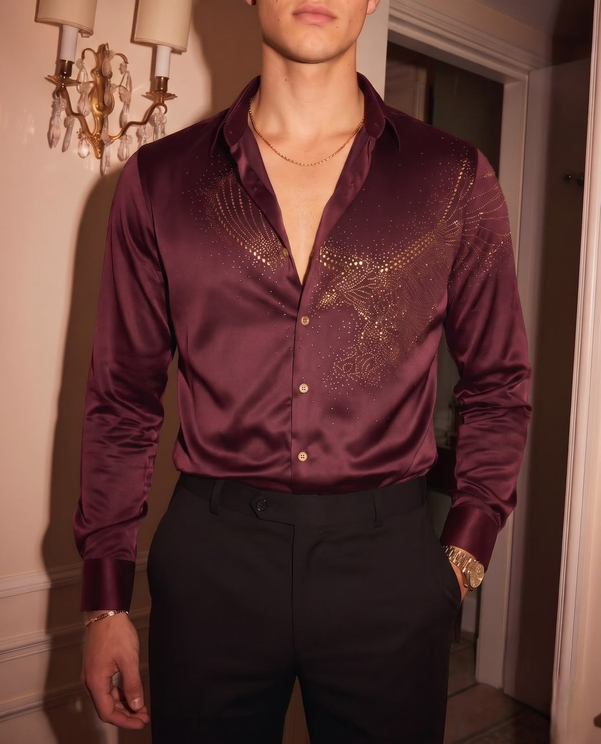 Falcon Royal Stitchless Jacquard Shirt - Wine - Under Attack