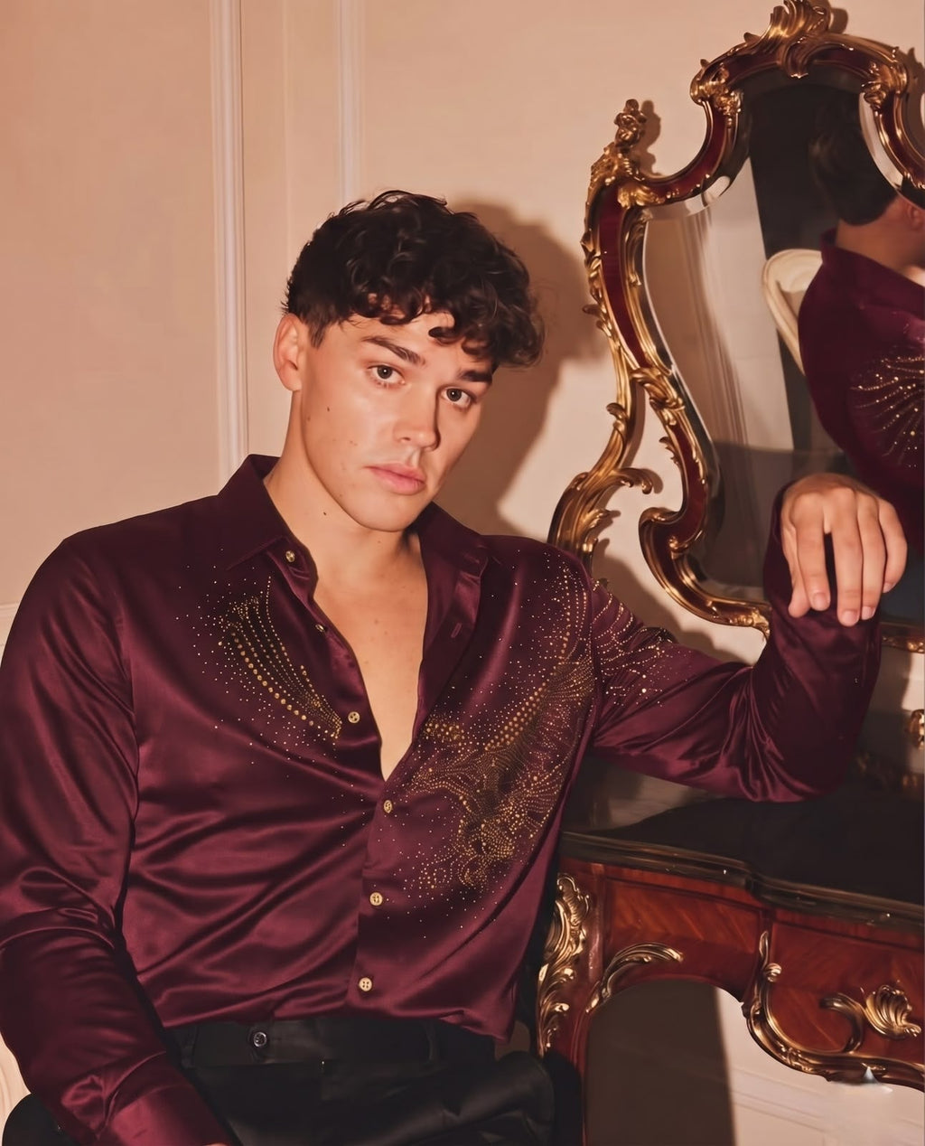 Falcon Royal Stitchless Jacquard Shirt - Wine - Under Attack