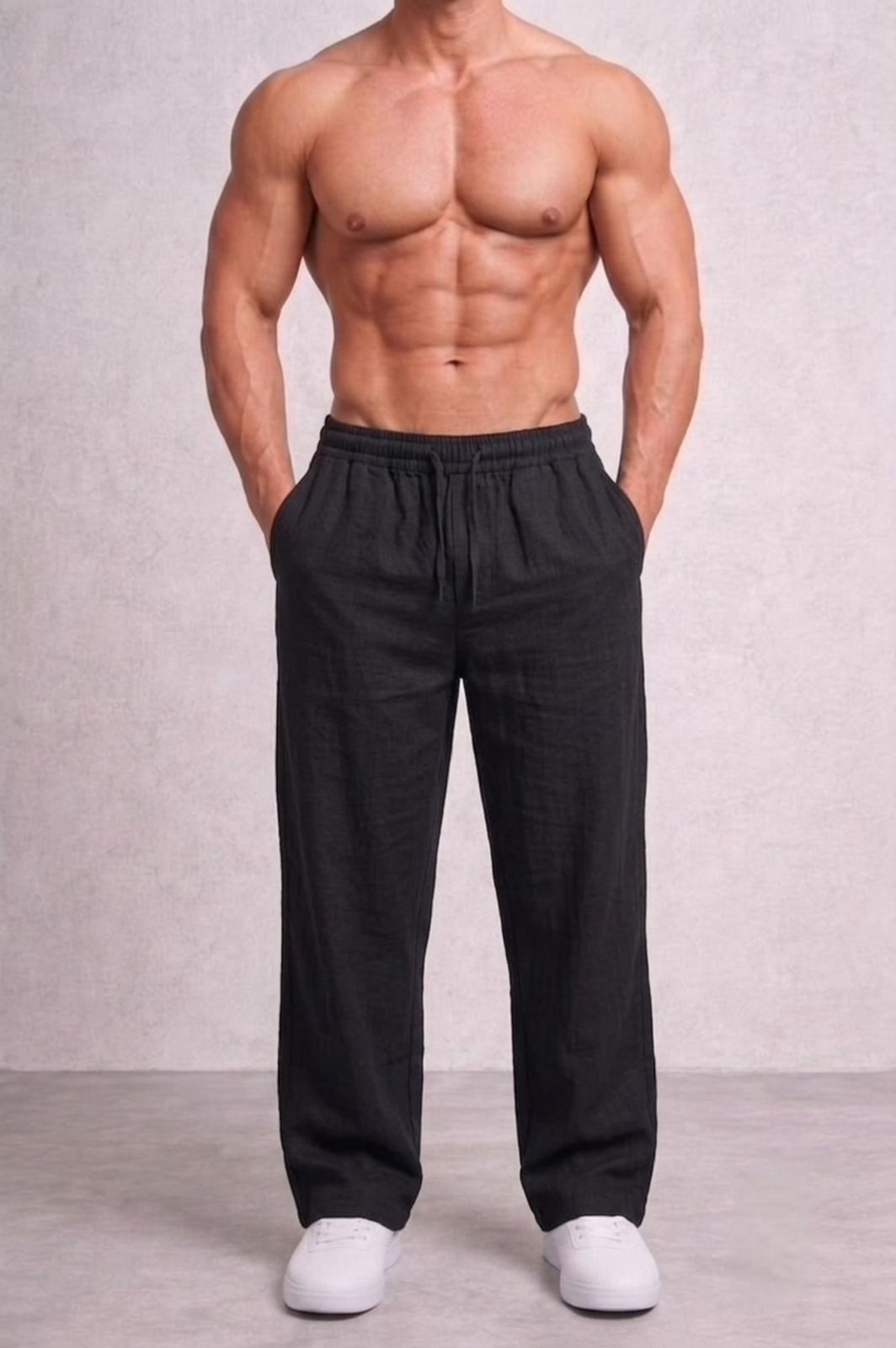 GenZ Plain Baggy Gym Trouser - Black - Under Attack