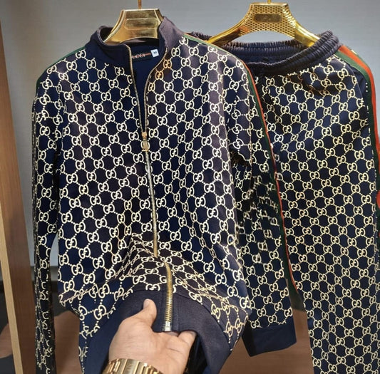 Gg all over red green patti tracksuit - navy - Under Attack