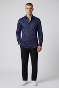 GG EMBOSSED LYCRA SHIRT - NAVY - Under Attack